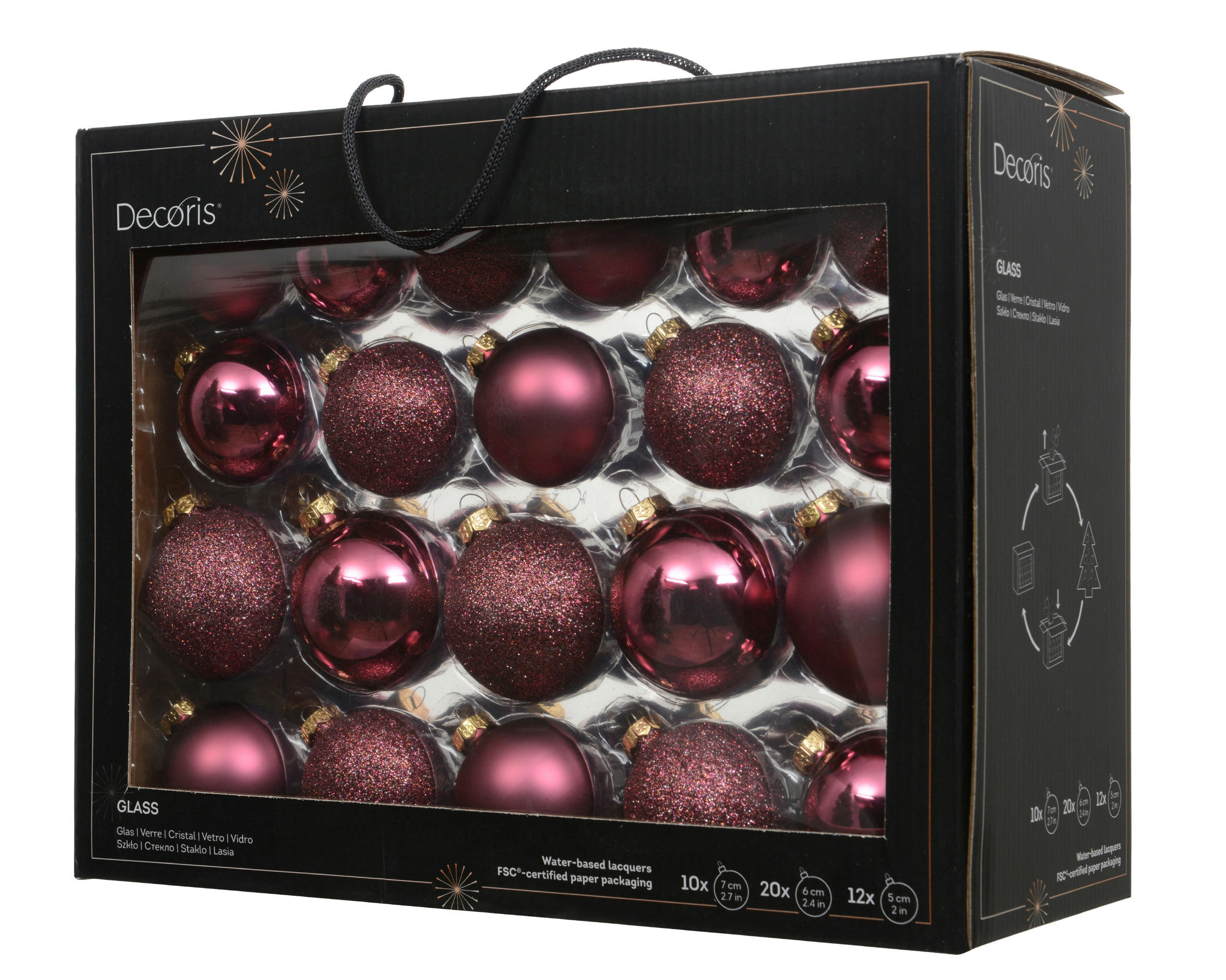 CHRISTBAUMKUGEL-SET  - Basics (7/7/0cm)