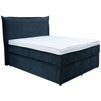 BOXSPRINGBETT 120/200 cm,  in Dunkelblau,  - Schwarz/Dunkelblau, KONVENTIONELL, Kunststoff/Textil (120/200cm) - Boxxx