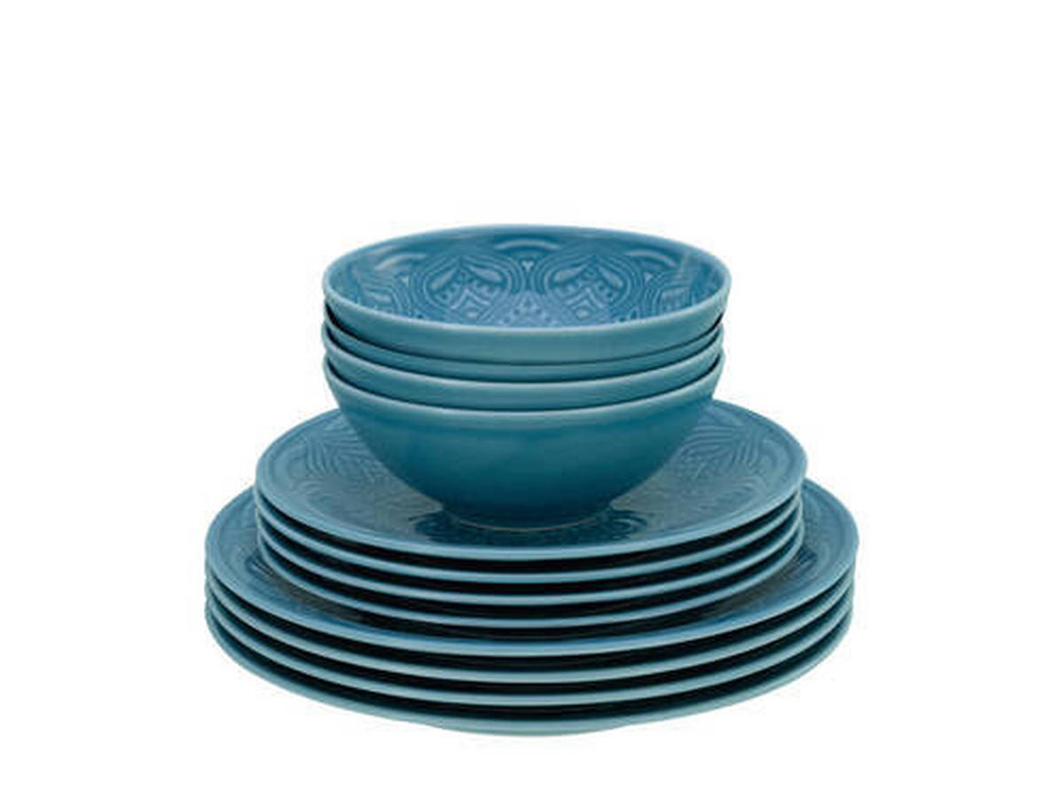 JEDÁLENSKÝ SERVIS, porcelán - svetlomodrá, Trend, keramika - Creatable