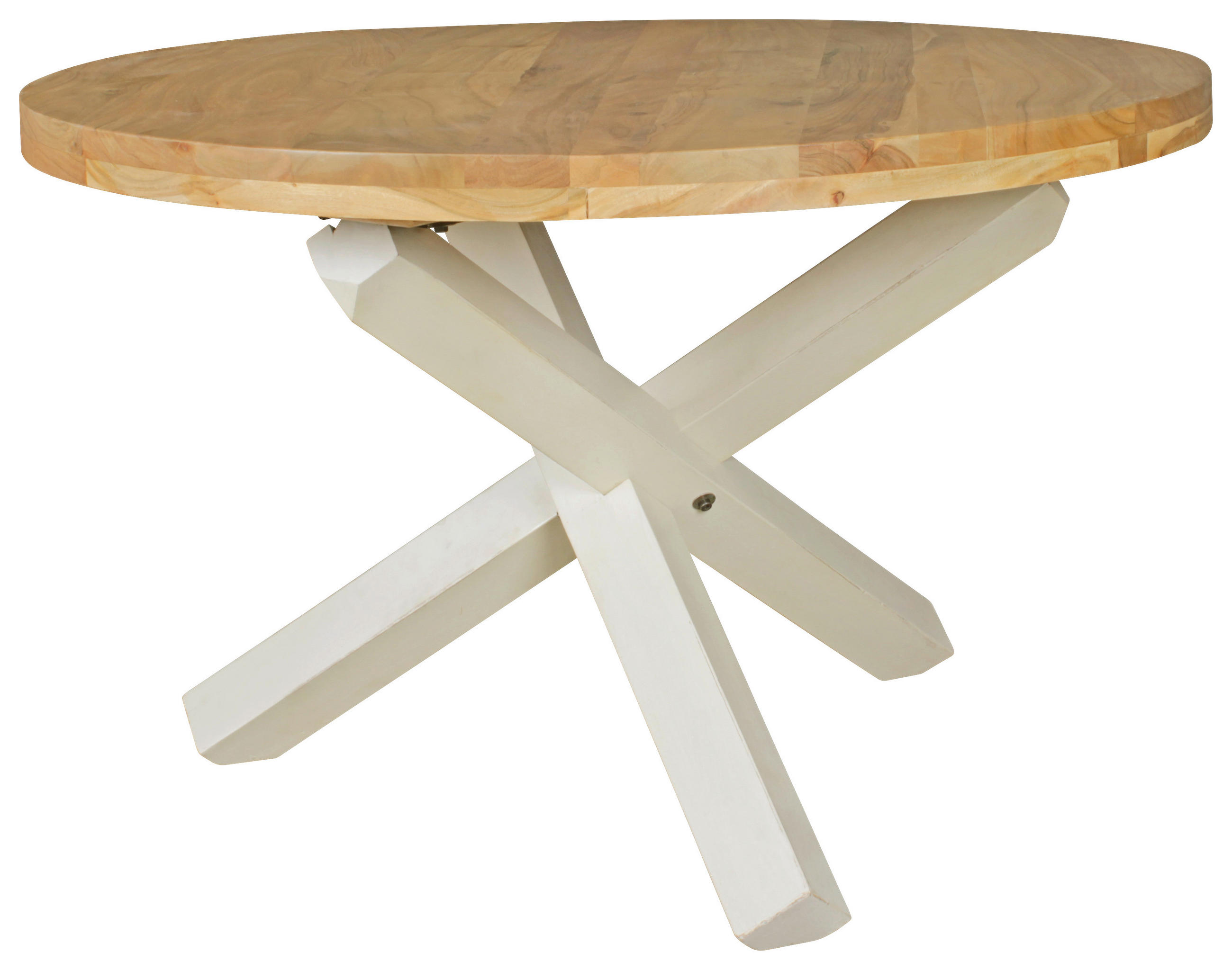 ESSTISCH in Holz 120/120/75 cm  - Weiß/Akaziefarben, Design, Holz (120/120/75cm) - MID.YOU