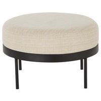 Taburet din metal, textil, material pe bază de lemn, negru, bej {item.attr('143-279')} - bej/negru, Lifestyle, metal/textil (65/40/65cm) - Xora