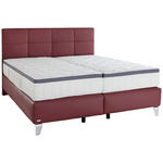 BOXSPRINGBETT 180/200 cm  in Bordeaux  - Chromfarben/Bordeaux, KONVENTIONELL, Leder/Textil (180/200cm) - Novel