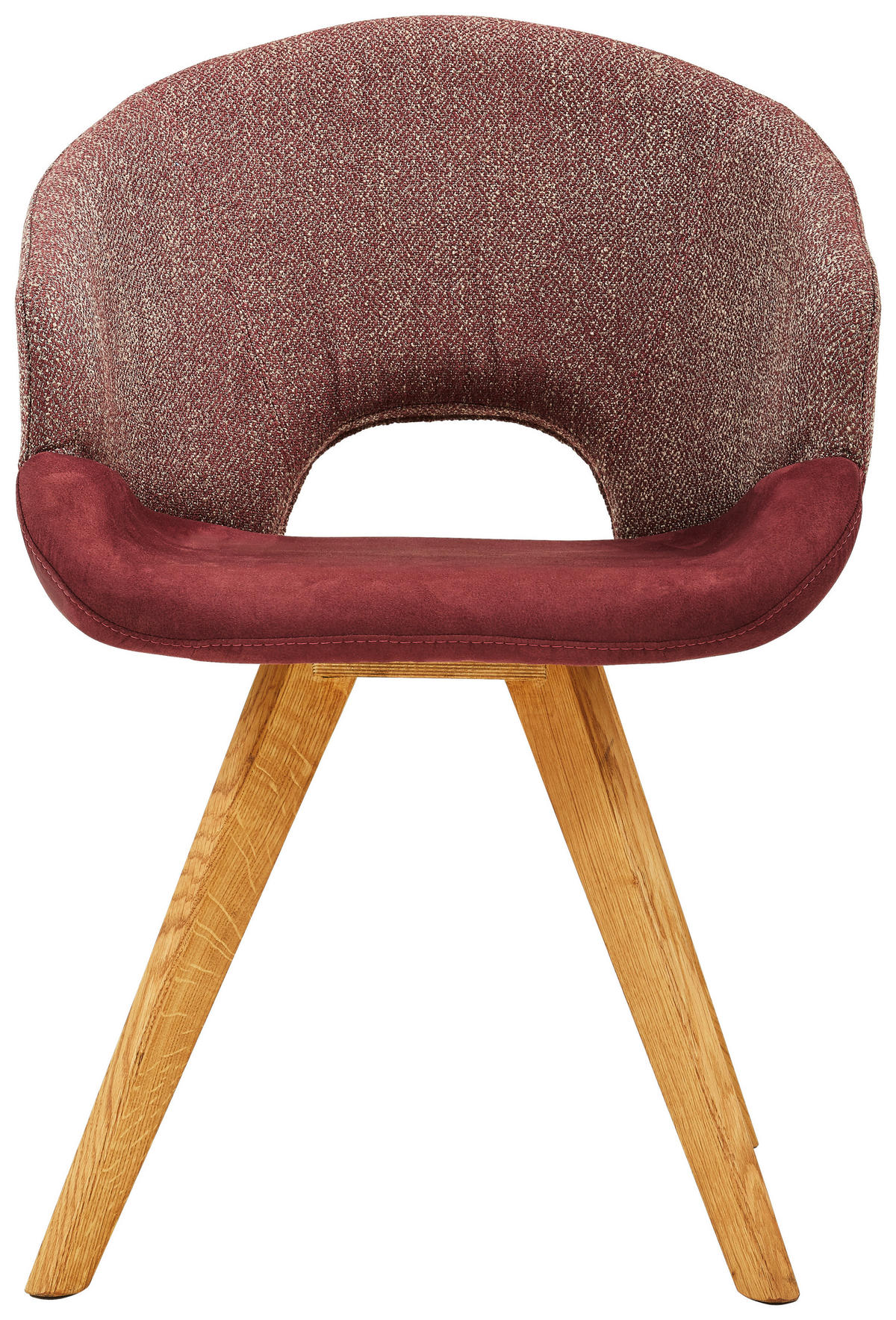 ARMLEHNSTUHL  in Webstoff, Flachgewebe  - Eichefarben/Bordeaux, Design, Holz/Textil (58/83/59cm) - Linea Natura