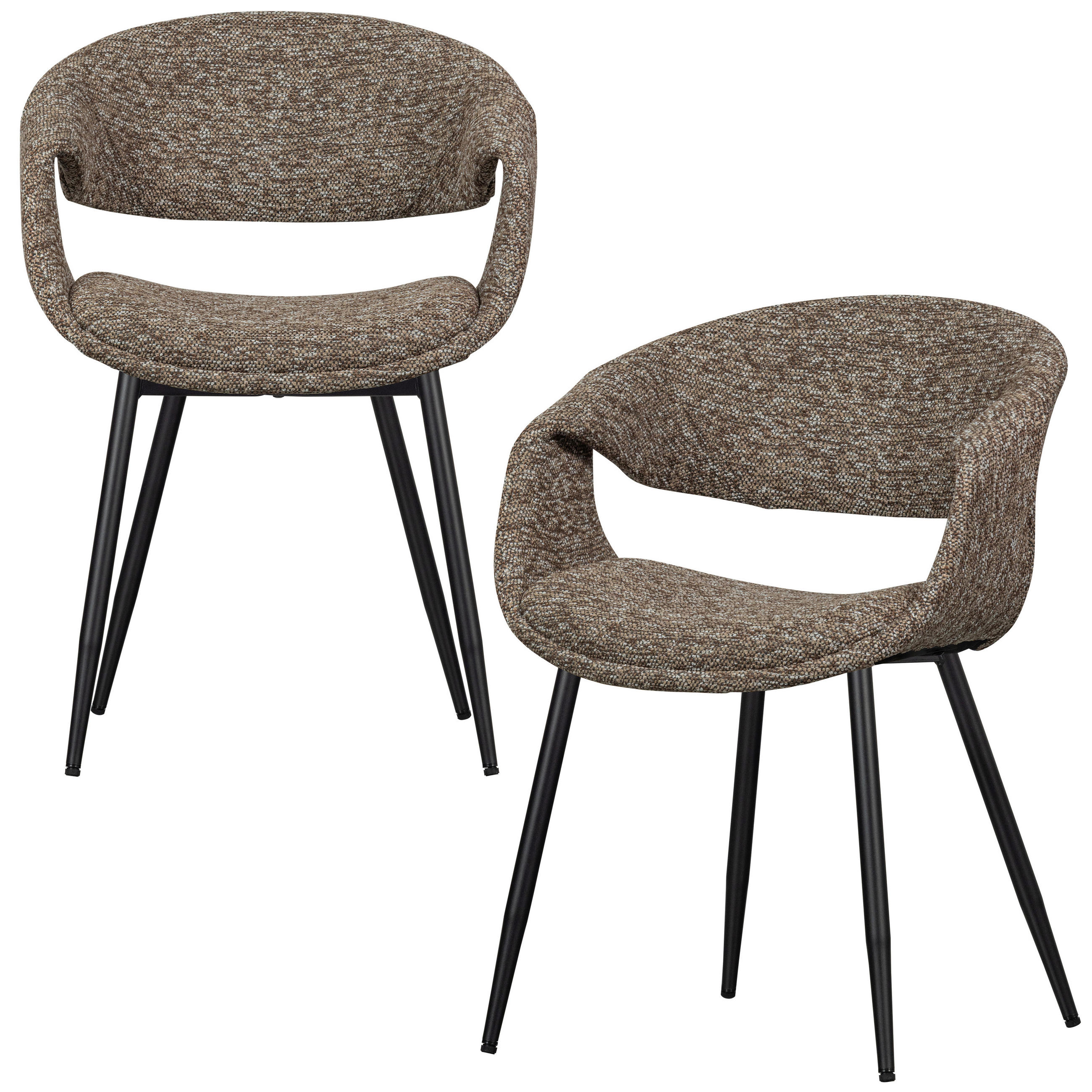 Livetastic Armlehnstuhl-Set Yossi Braun, Schwarz 57x78x57 cm