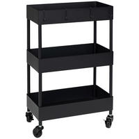 SERVIERWAGEN Schwarz  - Schwarz, MODERN, Kunststoff/Metall (40/64/22cm) - PBJ