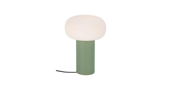 AKKU-TISCHLEUCHTE 13/19 cm - Weiß/Grün, Trend, Glas/Metall (13/19cm) - Dieter Knoll