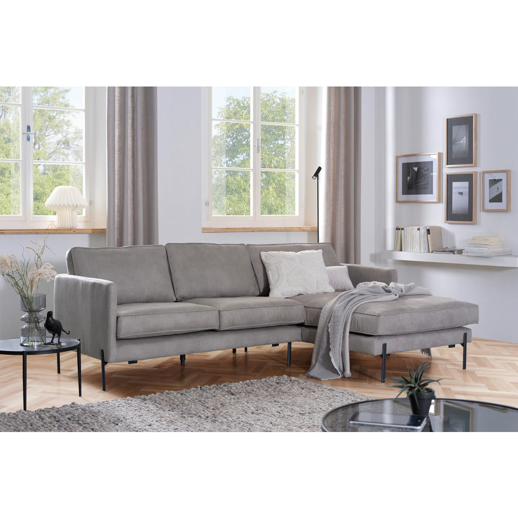Thumbnail - Livetastic Ecksofa, Hellgrau, Textil, 3-Sitzer, Ottomane rechts, L-Form, 232x154 cm, Rücken echt, Armteil links, Wohnzim...