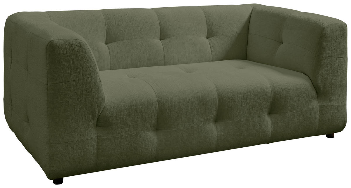 2-SITZER-SOFA Mikrofaser Grün  - Schwarz/Grün, Design, Kunststoff/Textil (184/72/95cm) - Livetastic
