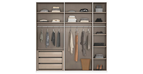 SCHWEBETÜRENSCHRANK 226/223/68 cm 2-türig Weiß, Eiche Artisan  - Eichefarben/Weiß, Design, Glas/Holzwerkstoff (226/223/68cm) - Xora