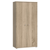 DREHTÜRENSCHRANK Eichefarben  - Eichefarben/Alufarben, Design, Holzwerkstoff/Kunststoff (73,7/149,5/34,8cm)