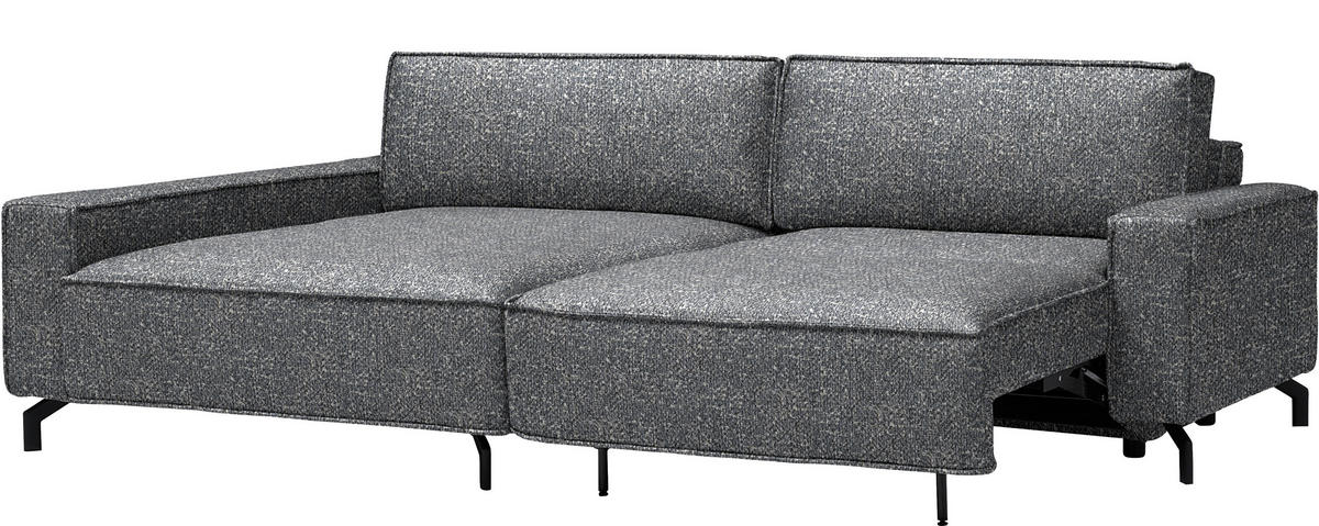 ECKSOFA  in Mikrofaser Grau  164/246 cm  - Schwarz/Grau, Design, Textil/Metall (164/246cm) - Sedda