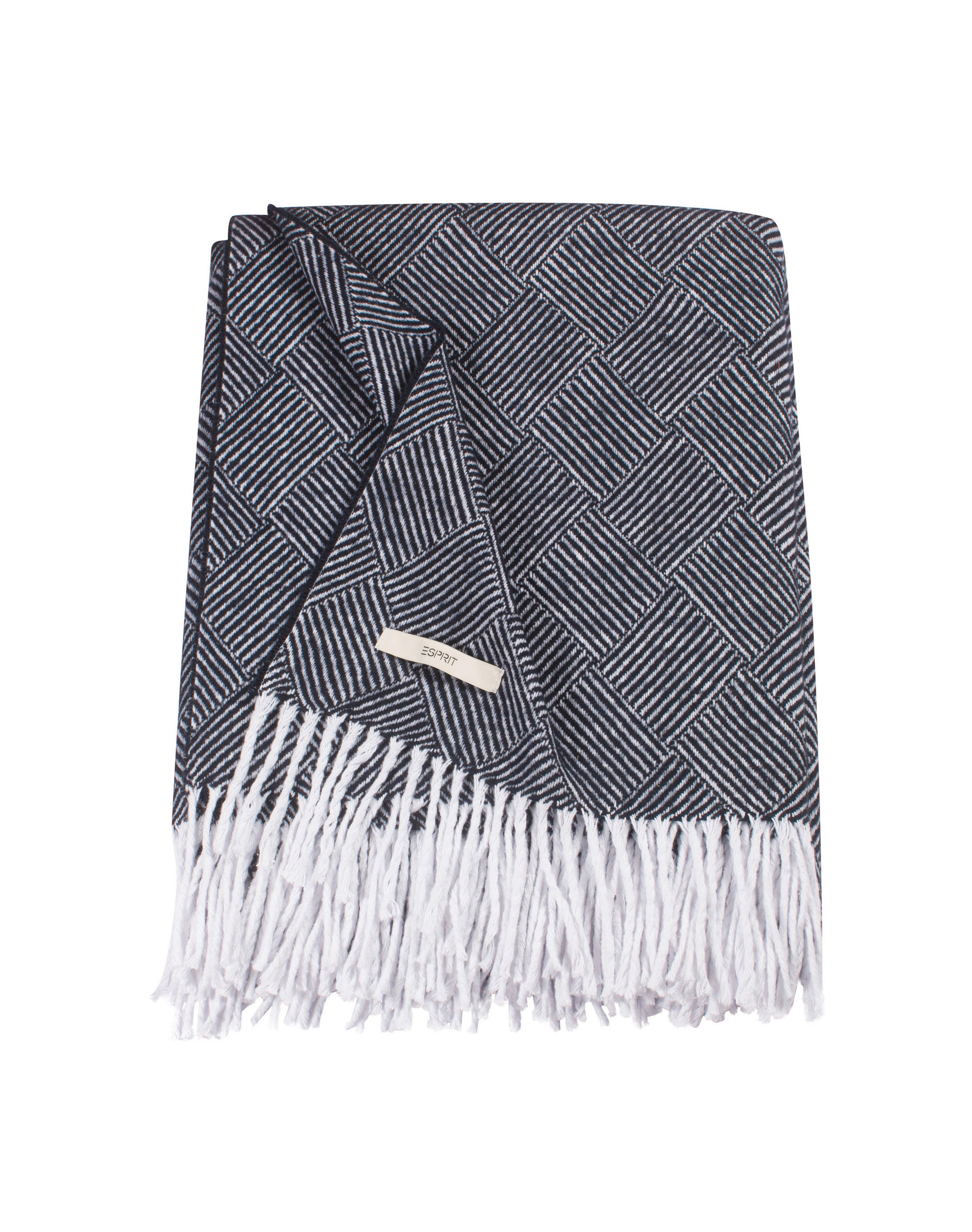 PLAID E-Blake 140/200 cm  - Naturfarben/Dunkelblau, Basics, Textil (140/200cm) - Esprit