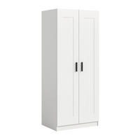 DREHTÜRENSCHRANK 80/195/56 cm,  in Weiß, 2 Tür(en)-türig  - Schwarz/Weiß, ROMANTIK / LANDHAUS, Holzwerkstoff/Kunststoff (80/195/56cm) - Livetastic