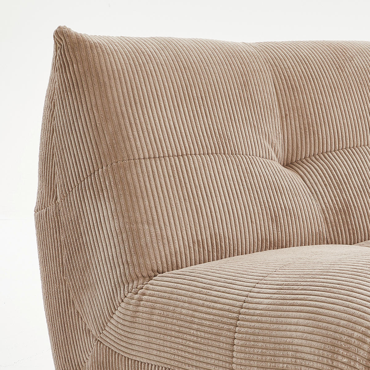 ECKSOFA in Cord, Lederlook Taupe, Hellbraun  - Taupe/Hellbraun, Trend, Textil (185/315cm) - Livetastic