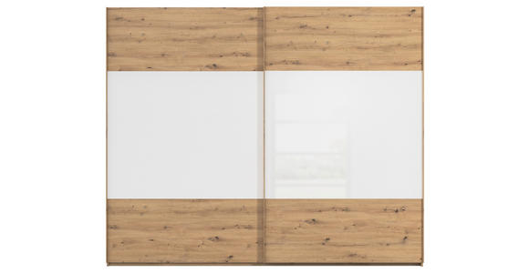 SCHWEBETÜRENSCHRANK 271/223/68 cm 2-türig Weiß, Eiche Artisan  - Eichefarben/Weiß, Design, Glas/Holzwerkstoff (271/223/68cm) - Xora
