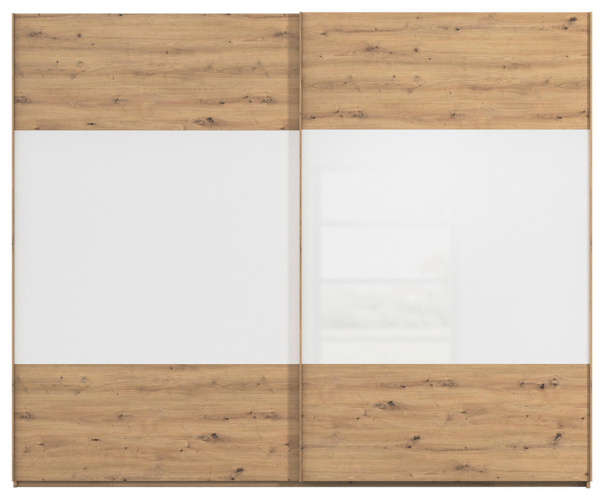 SCHWEBETÜRENSCHRANK 271/223/68 cm 2-türig Weiß, Eiche Artisan  - Eichefarben/Weiß, Design, Glas/Holzwerkstoff (271/223/68cm) - Xora