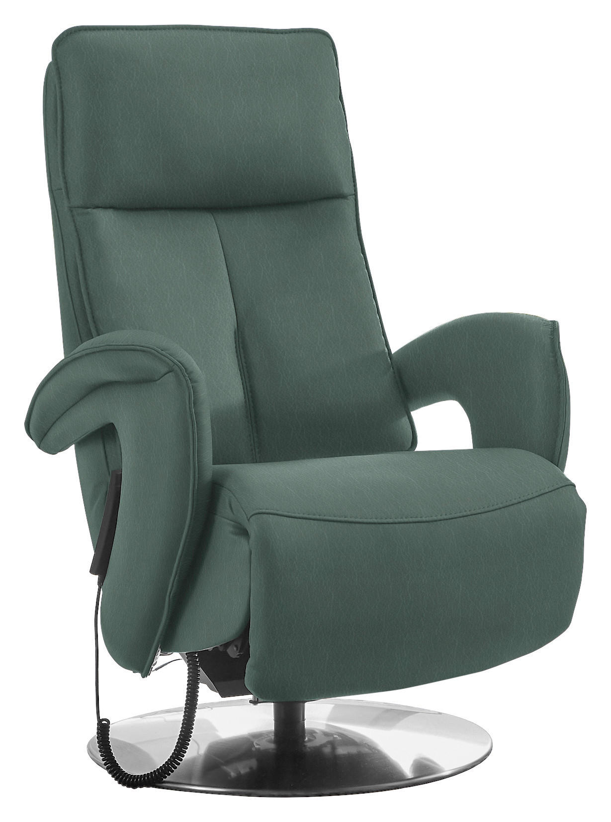 RELAXSESSEL in Leder Opal  - Chromfarben/Opal, Design, Leder/Metall (77/110/87cm) - Valdera