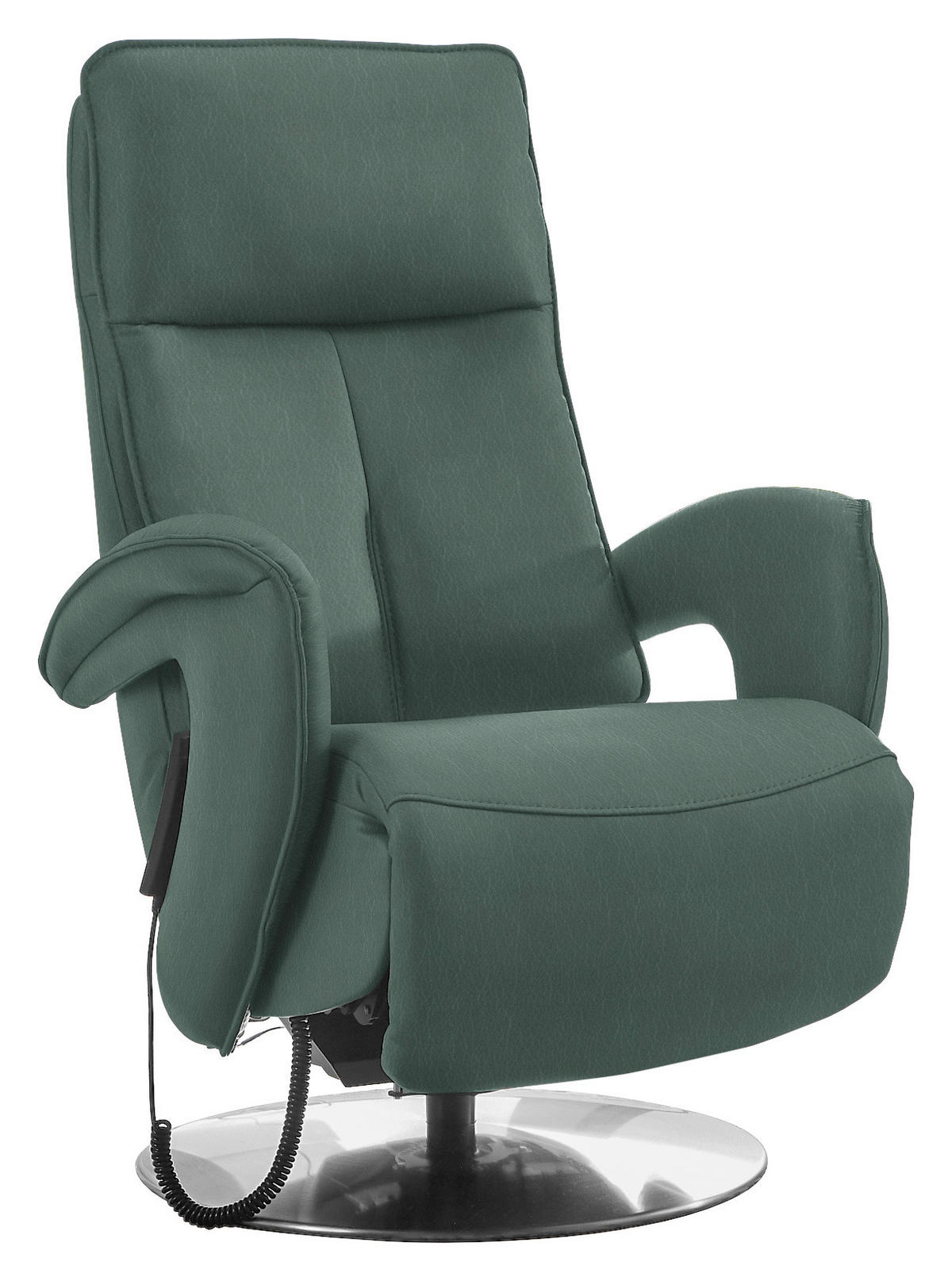 RELAXSESSEL in Leder Opal  - Chromfarben/Opal, Design, Leder/Metall (77/110/87cm) - Valdera