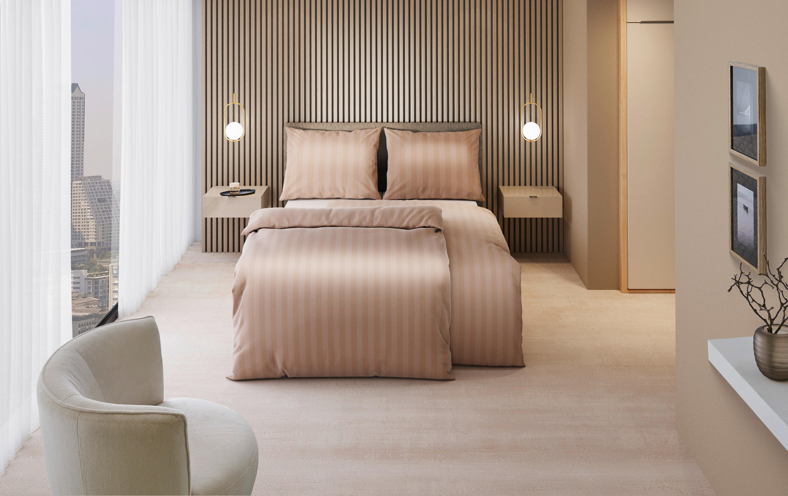 BETTWÄSCHE 140/200 cm  - Beige, Textil (140/200cm) - Dieter Knoll