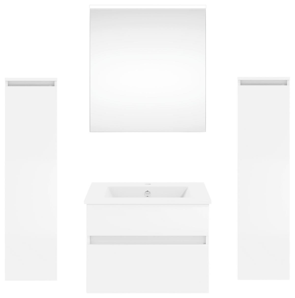 BADEZIMMER 122,4 cm  - Weiss Hochglanz/Weiss, Konventionell, Holzwerkstoff (122,4cm) - Puris