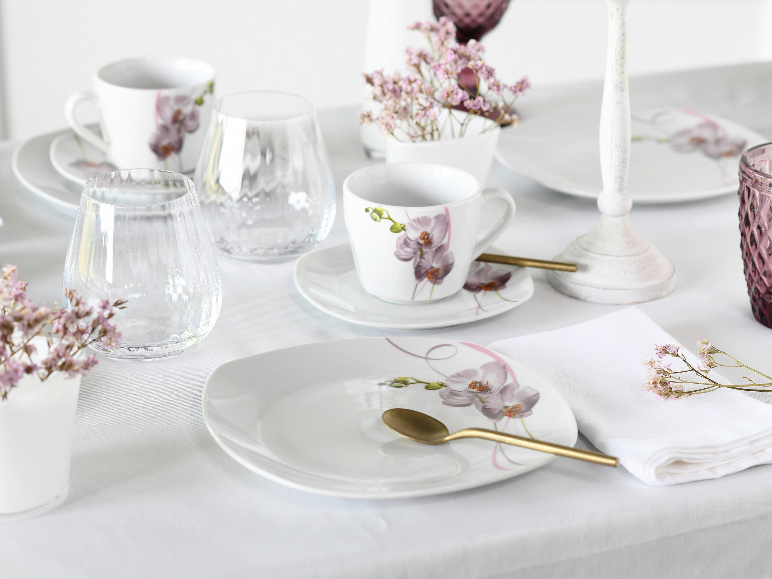 KOMPLETT SERVIS Square Orchidee 62 delar  - Trend - Creatable