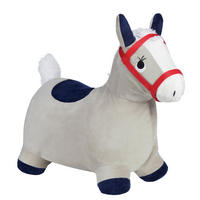 SKÁKACIE ZVIERATKO - sivá/tmavomodrá, Basics, textil/plast (56/28/48.5cm) - My Baby Lou