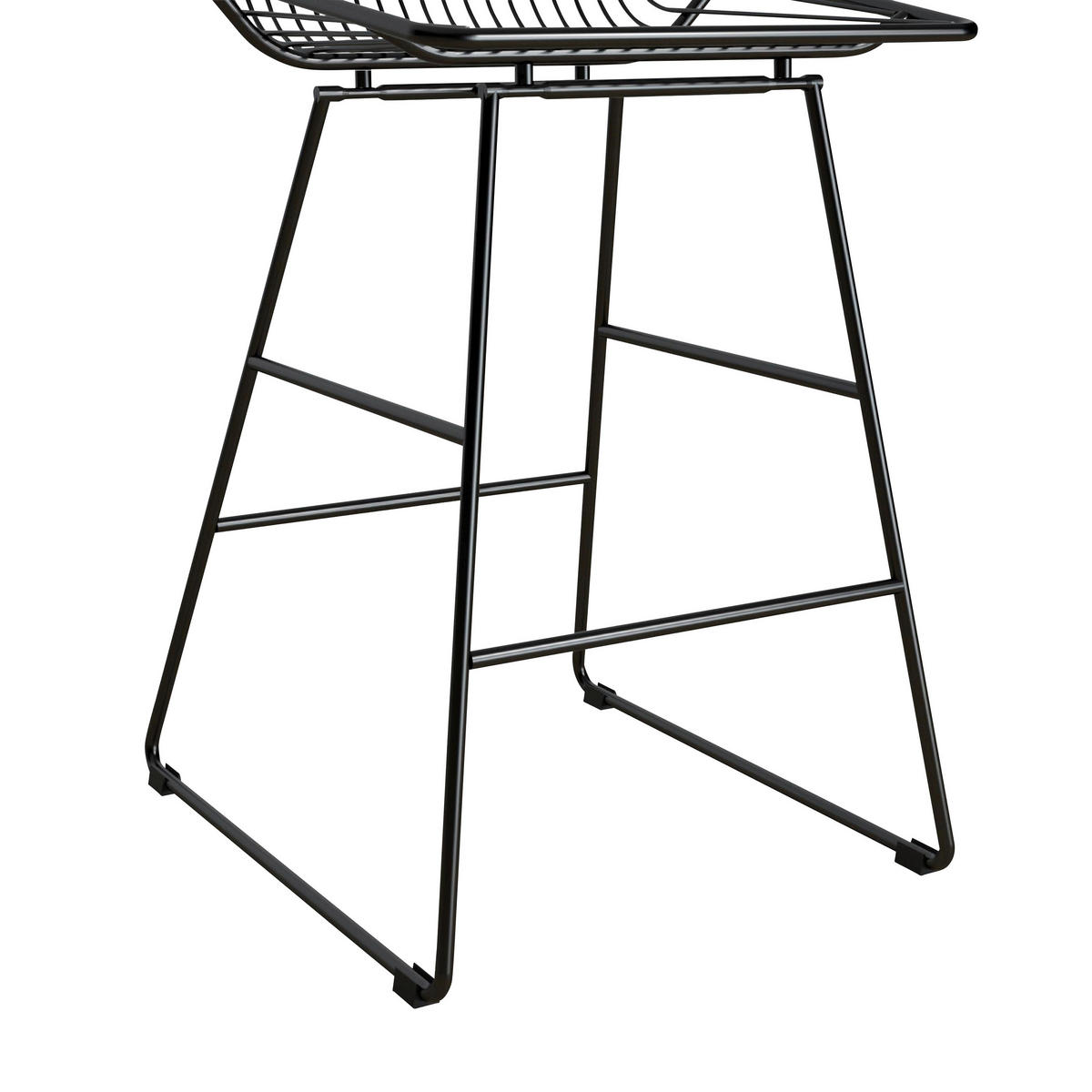 BARHOCKER Schwarz Stahl abwischbar  - Schwarz, Design, Kunststoff/Metall (55/93/47cm) - MID.YOU