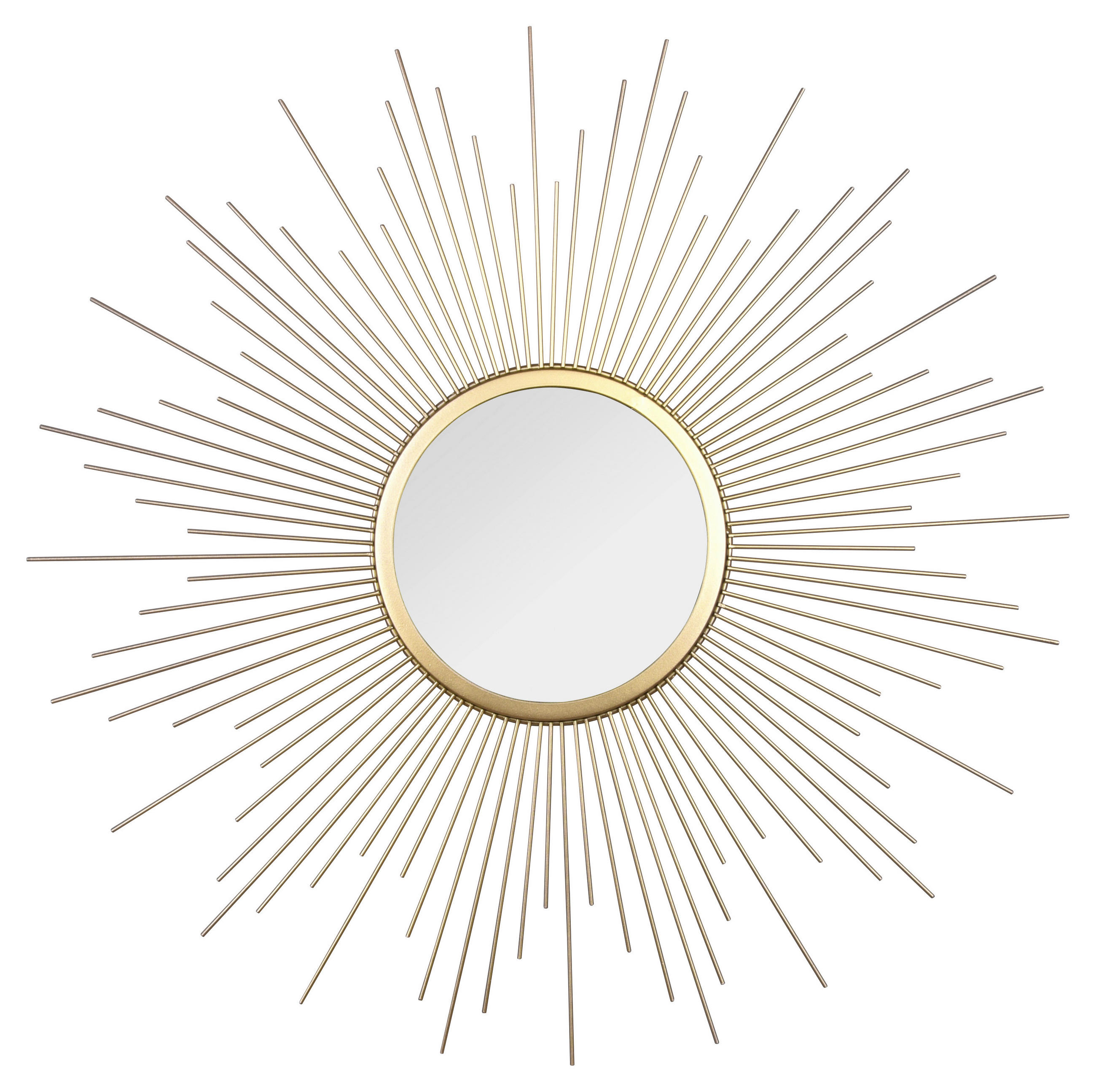 WANDSPIEGEL 60/60/1 cm    in rund  - Goldfarben, LIFESTYLE, Glas/Metall (60/60/1cm)