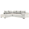 ECKSOFA Naturfarben Cord Zierkissen, Rückenkissen, Rücken echt  - Schwarz/Naturfarben, KONVENTIONELL, Holz/Textil (202/298cm) - Carryhome