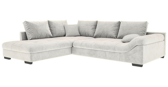 ECKSOFA Naturfarben Cord Zierkissen, Rückenkissen, Rücken echt  - Schwarz/Naturfarben, KONVENTIONELL, Holz/Textil (202/298cm) - Carryhome