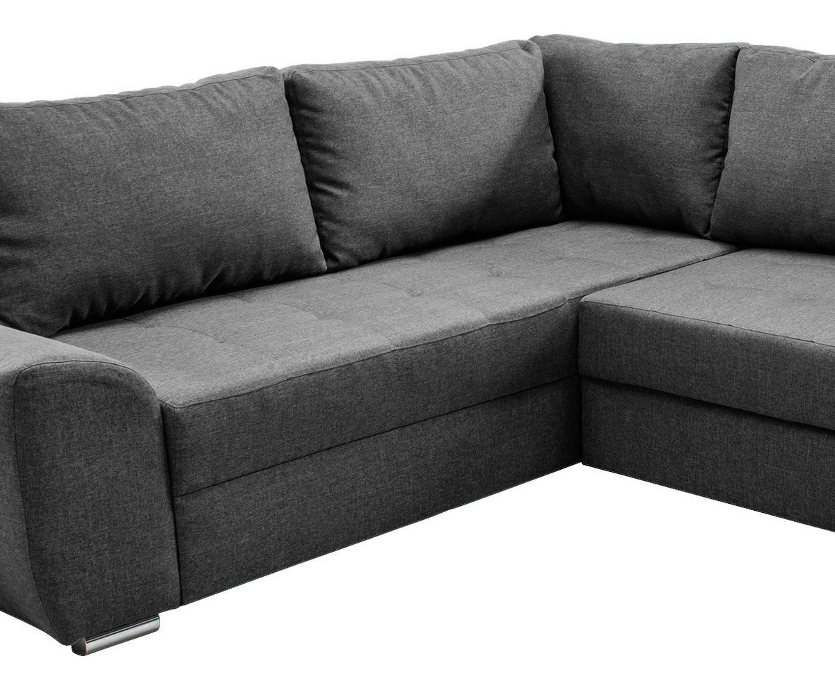 SJEDEĆA GARNITURA tekstil  siva   - siva/crna, Konvencionalno, tekstil/metal (218/292/156cm) - Livetastic