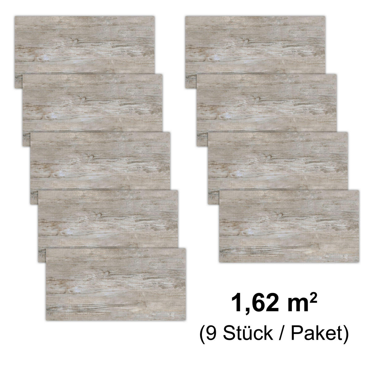 WANDPANEEL Baridecor Aqua Eiche Bianco, Hellgrau  - Eiche Bianco/Hellgrau, Design, Kunststoff (60/30/0,4cm)