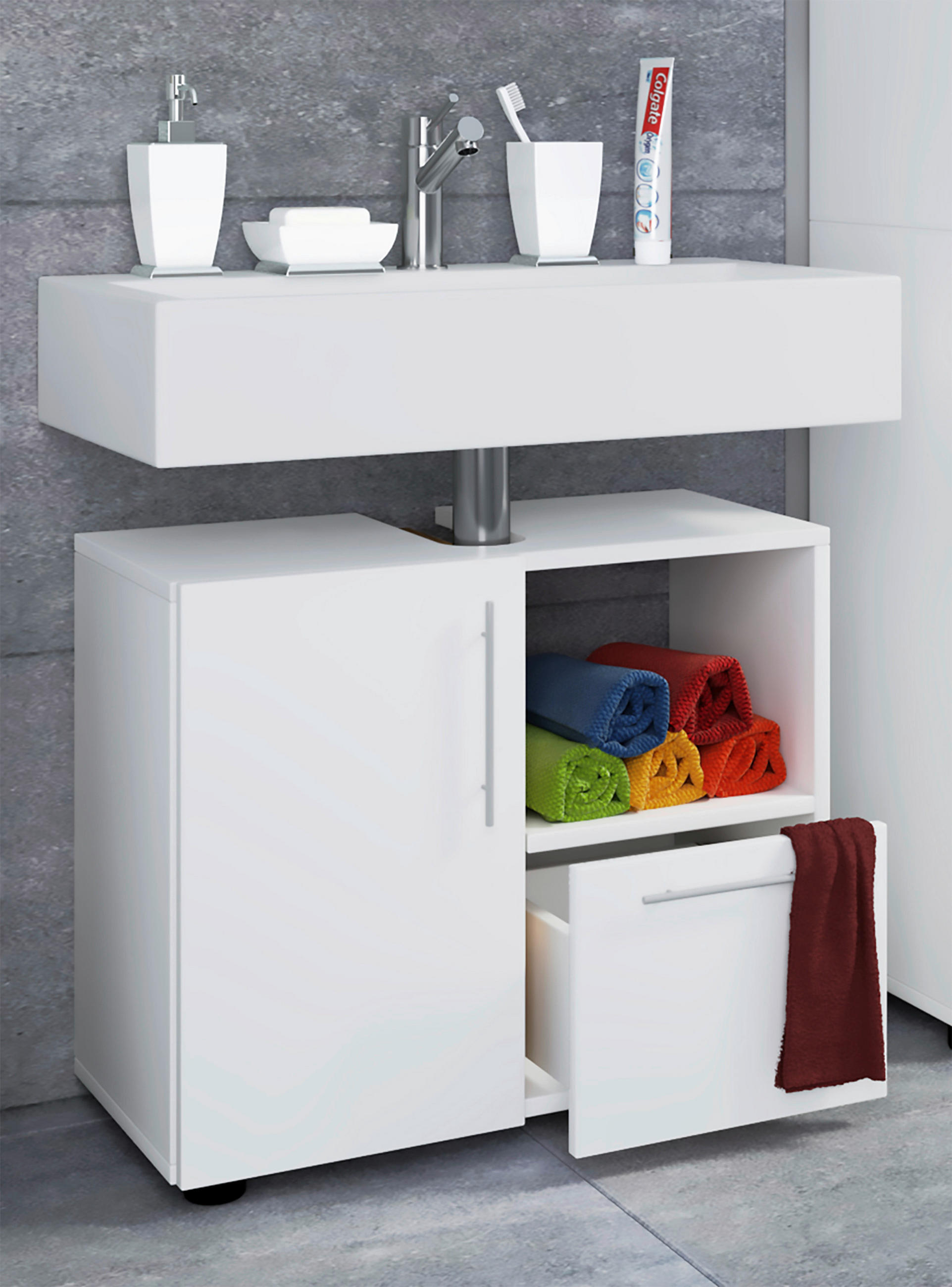 BADRUM 122 cm  - vit, Modern, trämaterial (122cm) - MID.YOU