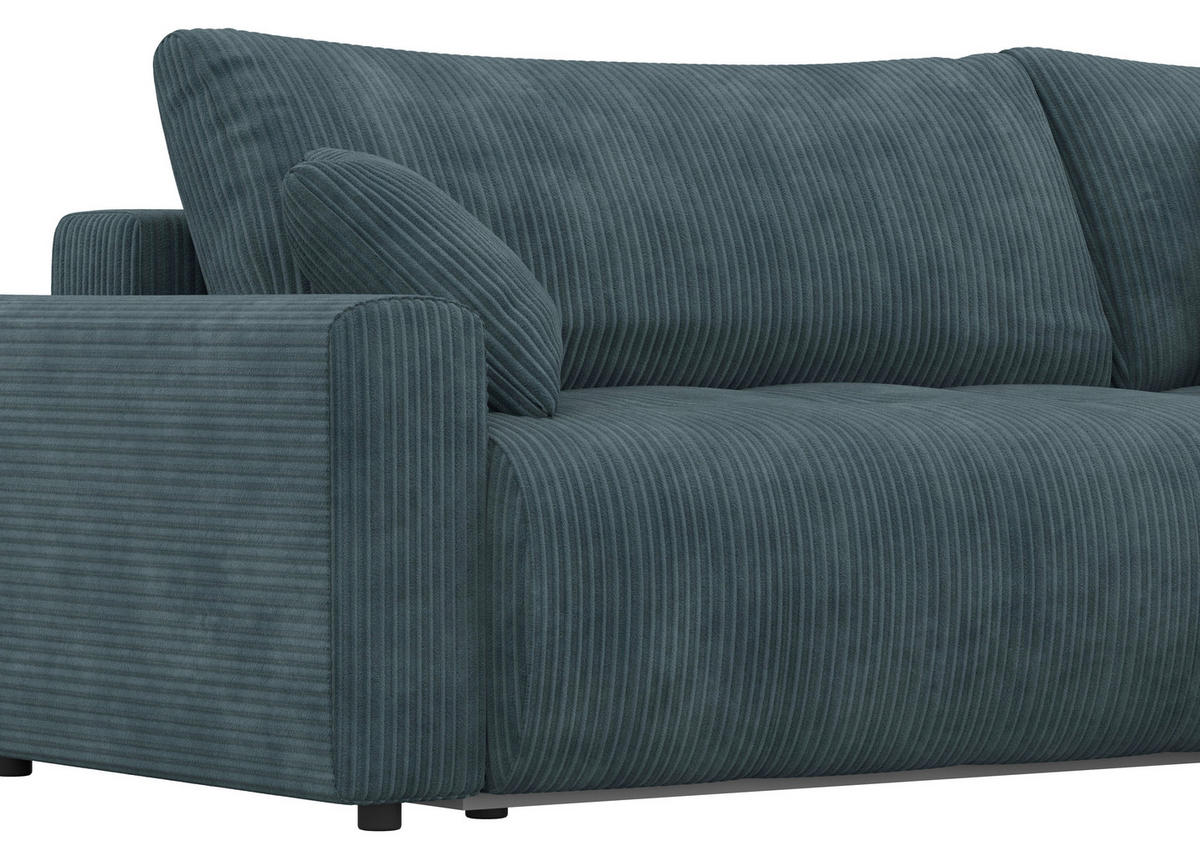 ECKSOFA Petrol Webstoff  - Petrol/Schwarz, KONVENTIONELL, Kunststoff/Textil (270/192cm) - Carryhome