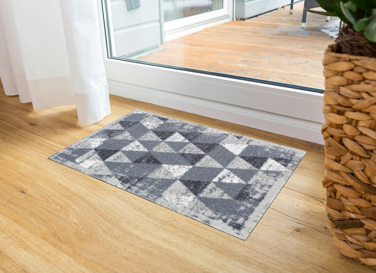 OTIRAČ ZA OBUĆU 50/70 cm   - siva/bela, Osnovno, tekstil (50/70cm)