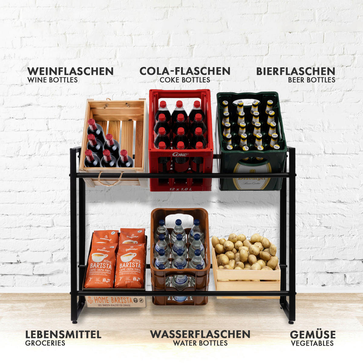 FLASCHENREGAL  - Silberfarben, Basics, Metall (49.5/115.5/32.5cm) - Floordirekt