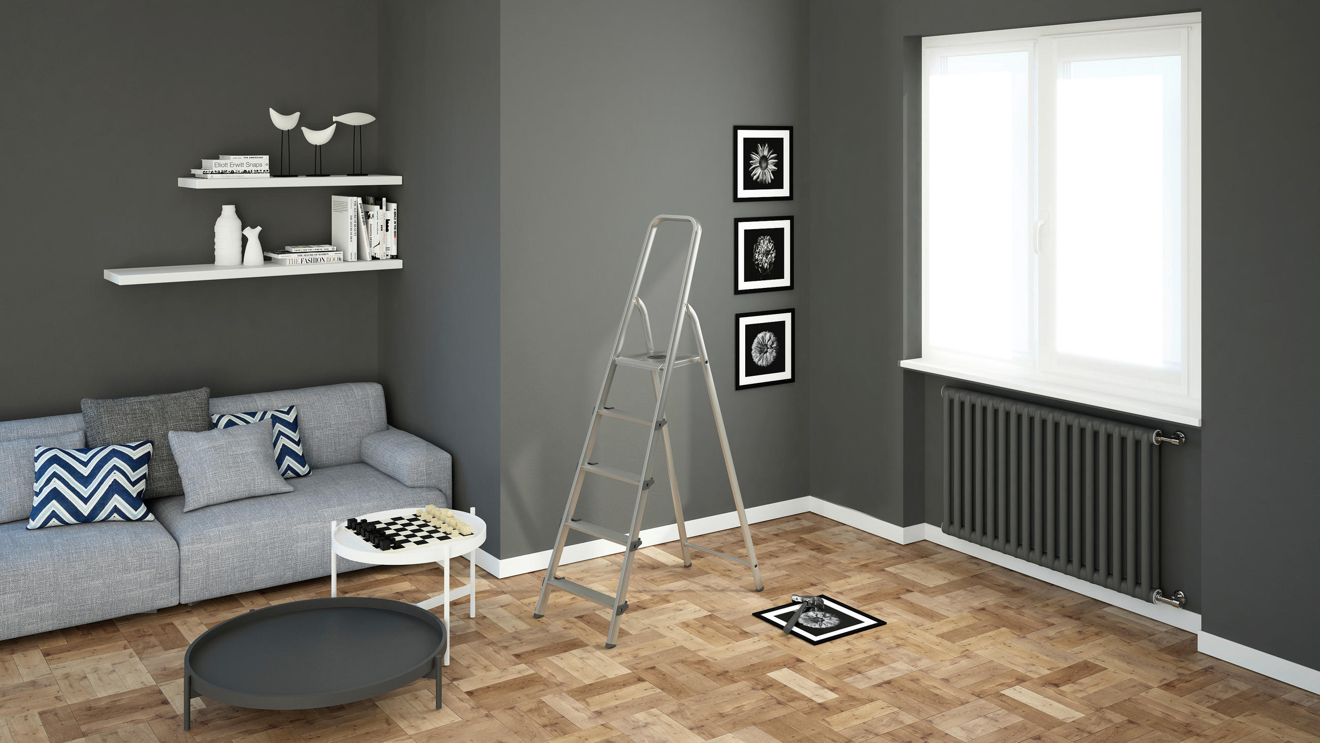 ÖSSZECSUKHATÓ FELLÉPŐ - ezüstszínű, Basics, fém (7,43kg)