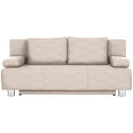 SCHLAFSOFA  in Flachgewebe Sandfarben  - Sandfarben/Chromfarben, Design, Textil/Metall (197/88/89cm) - Xora