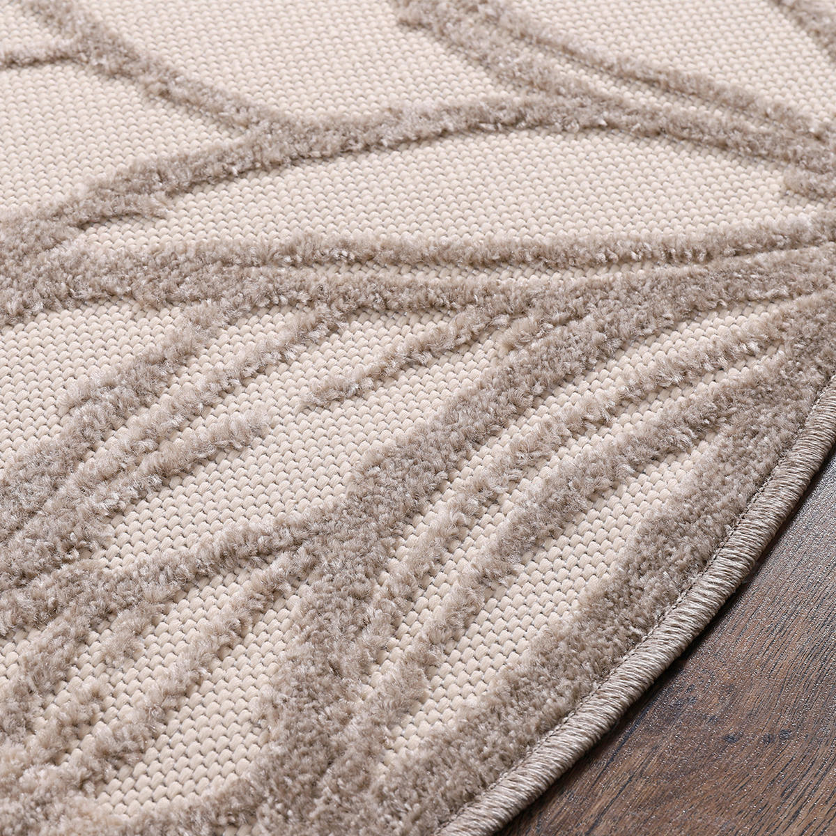 TEPIH ZA UNUTAR./VANJ. UPORAB  120 cm  krem, bež  Floral  - bež/krem, Lifestyle, tekstil/plastika (120cm)