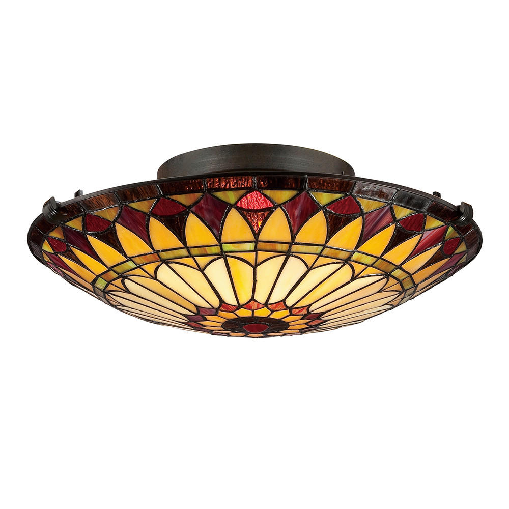 DECKENLEUCHTE    42/14.8/43.2 cm  - Bronzefarben, Natur, Glas/Metall (42/14.8/43.2cm) - Elstead Lighting