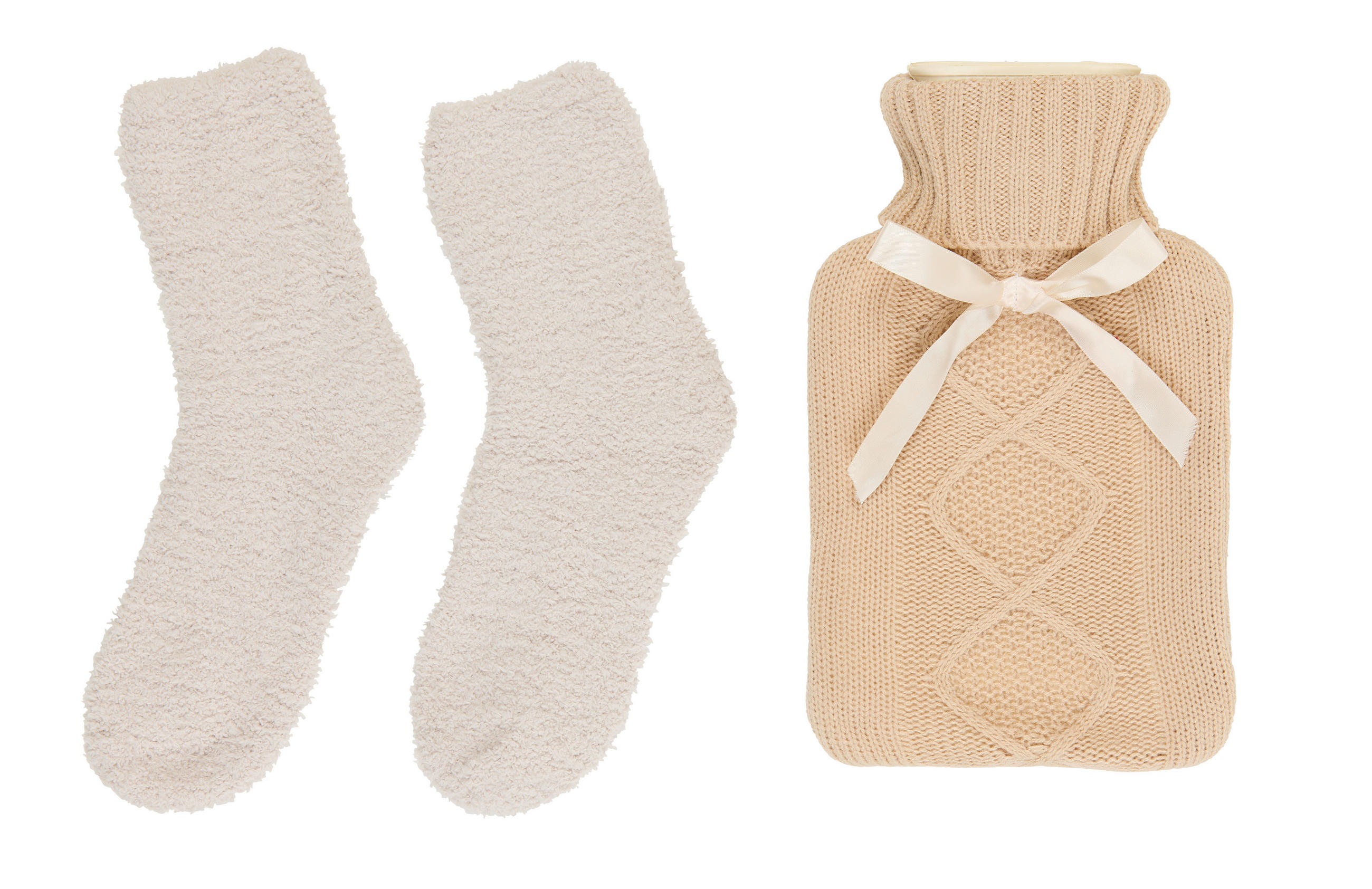 WÄRMFLASCHE Kunststoff, Textil  - Beige, Basics, Kunststoff/Textil (16/5/31cm)