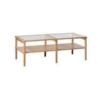 COUCHTISCH in Glas, Holzwerkstoff, Holz 120/60/41 cm  - Eichefarben, Basics, Glas/Holz (120/60/41cm) - Boxxx