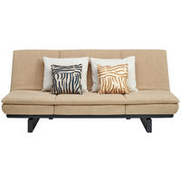 SCHLAFSOFA  in Flachgewebe Beige  - Beige/Schwarz, Design, Holz/Textil (201/80/120cm) - Joka