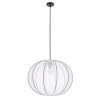 PENDELLEUCHTE 52/52/135 cm  - Schwarz/Weiß, KONVENTIONELL, Kunststoff/Metall (52/52/135cm)