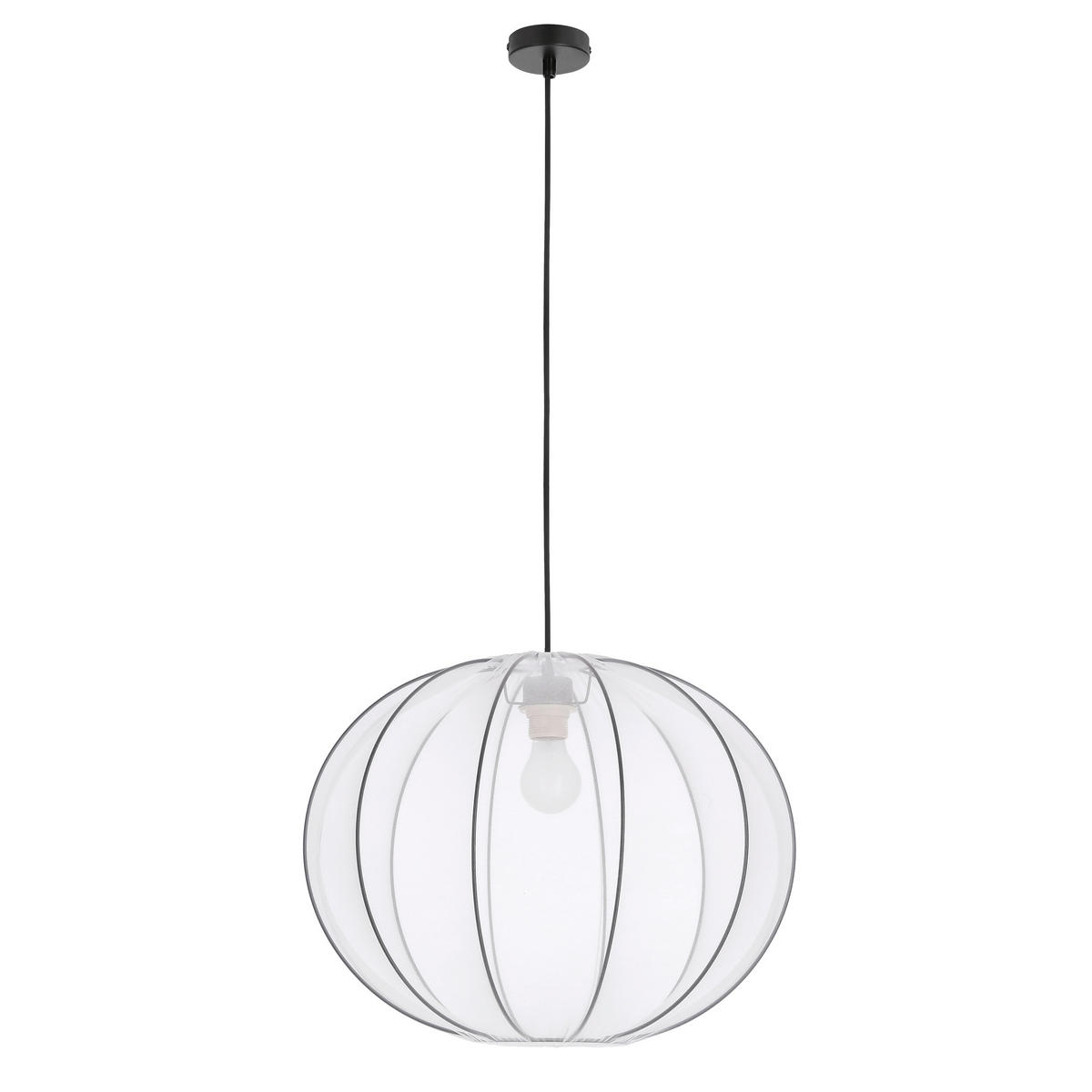 PENDELLEUCHTE 52/52/135 cm  - Schwarz/Weiß, KONVENTIONELL, Kunststoff/Metall (52/52/135cm)