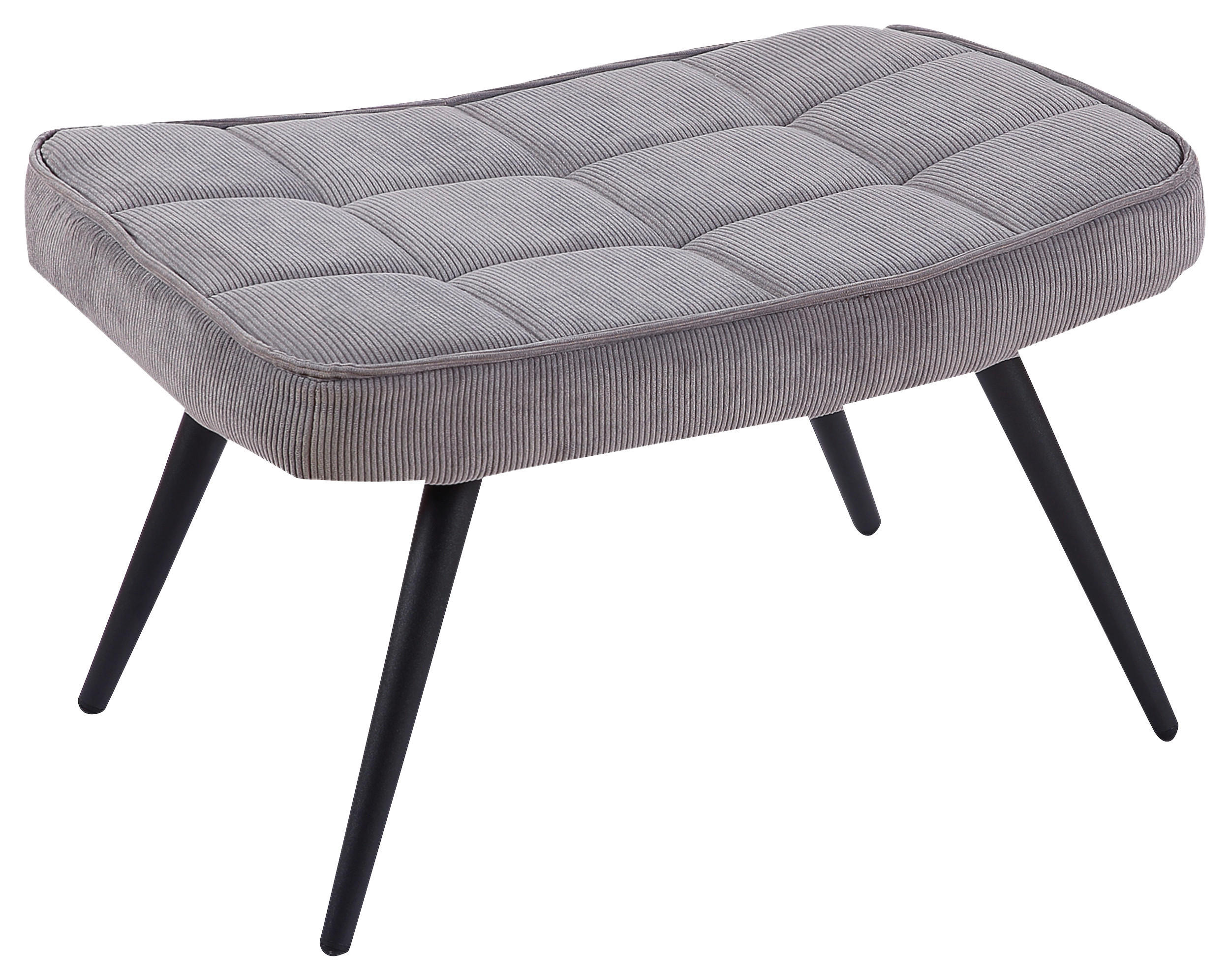 HOCKER Cord Grau  - Schwarz/Grau, MODERN, Textil/Metall (41/39/59cm) - MID.YOU