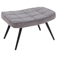 HOCKER Cord Grau  - Schwarz/Grau, MODERN, Textil/Metall (41/39/59cm) - MID.YOU