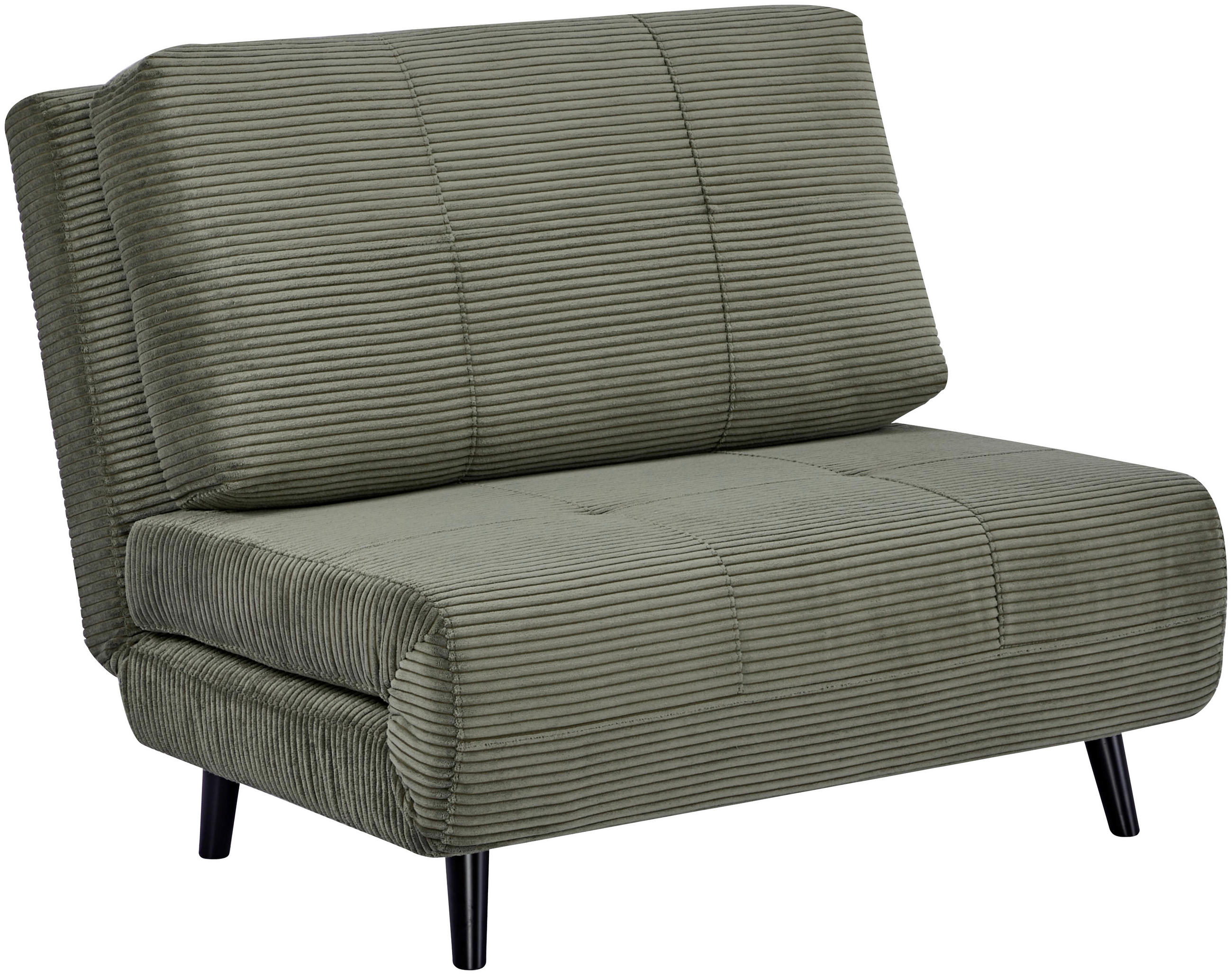 SCHLAFSESSEL Cord Grün    - Schwarz/Grün, Design, Holz/Textil (100/82/91cm) - Ti'me