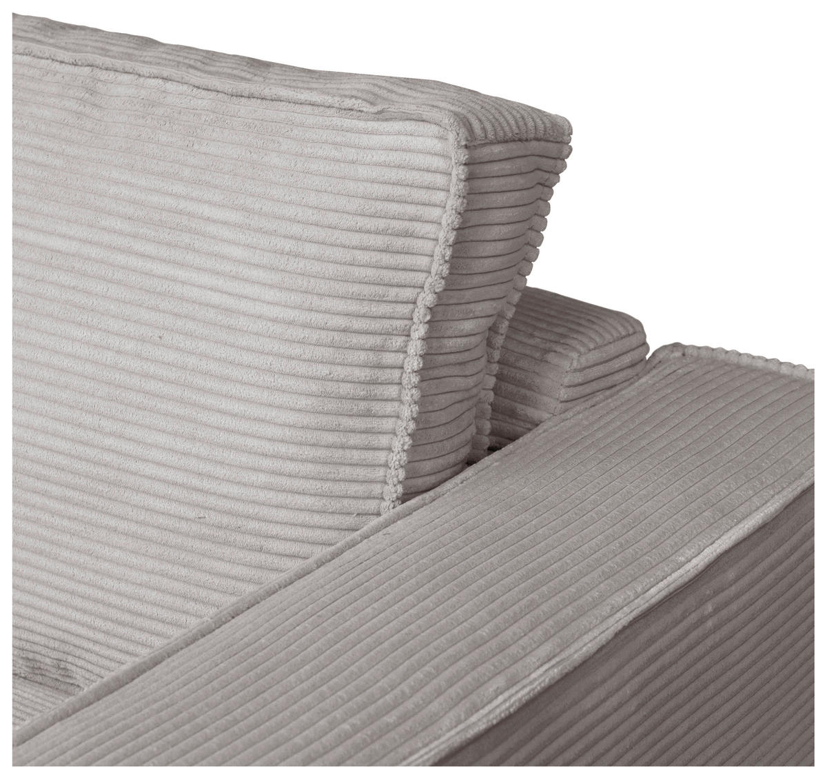 SCHLAFSOFA Cord Hellgrau  - Dunkelbraun/Hellgrau, Design, Holz/Textil (203/85/99cm) - MID.YOU