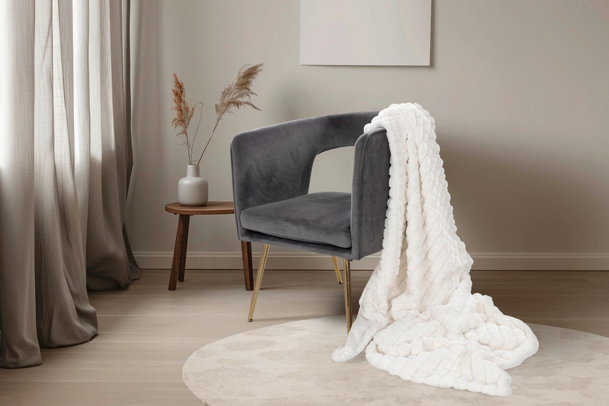 WOHNDECKE 150/200 cm  - Elfenbein, Basics, Textil (150/200cm) - Kayoom